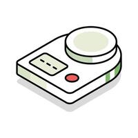 An editable isometric icon showing a obesity scale vector