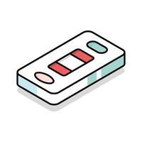 A customizable isometric outline icon of pregnancy kit vector