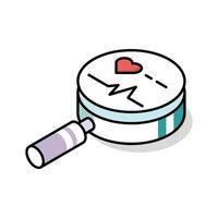 A customizable isometric icon of healthcare research concept vector