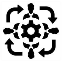 Collaborative icon concept in black color vector