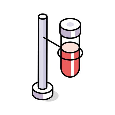 A modern isometric icon of lab retort stand