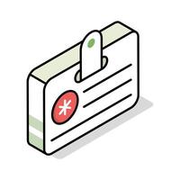 A visually appealing isometric icon of medical id vector
