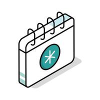 A customizable isometric icon showing a medical appointment vector