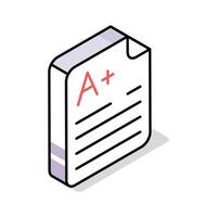 Well designed isometric icon of medical report vector