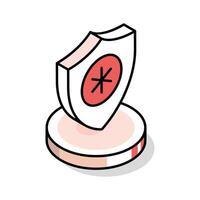 A customizable isometric icon representing medical insurance coverage vector