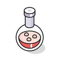 A stylish isometric style icon of scientific flask vector