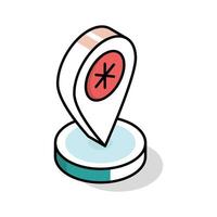 Check out this isometric icon for hospital location vector