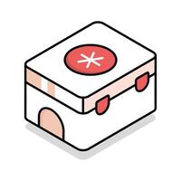 Trendy isometric icon showing a medical kit vector