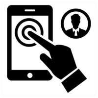 Communicator icon concept in black color vector
