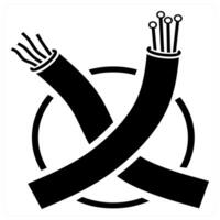 Copper Networks and Fiber Optics icon vector