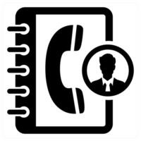 Contacts icon concept in black color vector