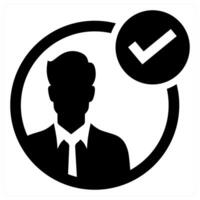 Correct User icon concept in black color vector