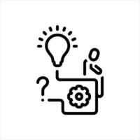 Black line icon problem solving vector