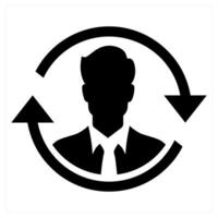 Customer Retention icon concept in black color vector