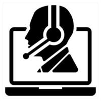 Customer Support in black color vector