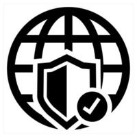 Cyber Security icon concept in black color vector