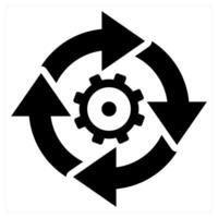 Work Cycle icon concept in black color vector