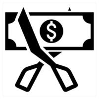 Cost Cutting icon in black color vector