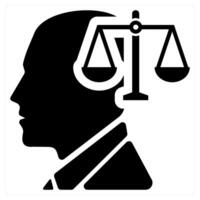 Critical Judgement icon concept in black color vector