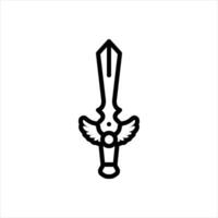 Black line icon sword vector