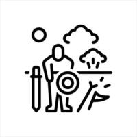 Black line icon defeat vector
