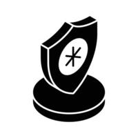 A customizable isometric icon representing medical insurance coverage. vector