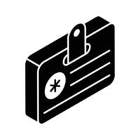 A visually appealing isometric icon of medical id. vector
