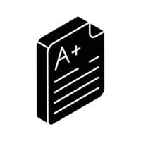 Well designed isometric icon of medical report. vector