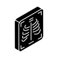 A well crafted isometric icon of ribs X-ray. vector