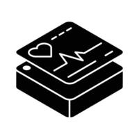 A visually engaging isometric icon for ecg reading. vector