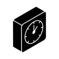 An editable isometric icon of round medical clock. vector