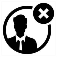 Delete User concept in black color vector