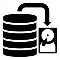 Database in black color vector