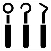 Dentist Tools icon concept in black color vector