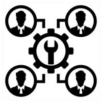 Development of Staff icon concept in black color vector