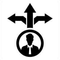 Decision Making icon concept in black color vector