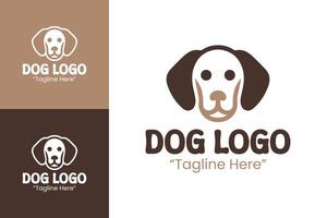 Stylish Brown Flat Dog Logo Design for Minimalist and Modern Animal Branding Needs vector