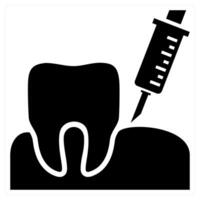 Dental Injection icon concept in black color vector