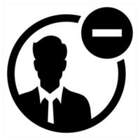 Delete User icon concept in black color vector