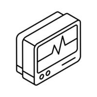 A customizable isometric icon of ekg monitor screen.. vector