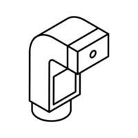 An editable isometric outline icon of medical inhaler.. vector
