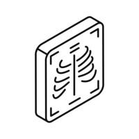 A well crafted isometric icon of ribs X-ray.. vector