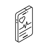 Grab this isometric outline icon of healthcare app.. vector