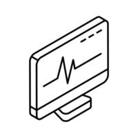 A visually appealing isometric icon of ecg monitor.. vector