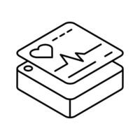 A visually engaging isometric icon for ecg reading.. vector