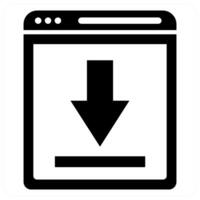 Download Page icon concept in black color vector