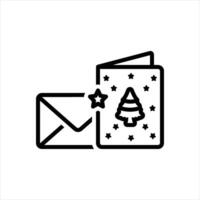 Black line icon christmas greeting vector