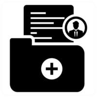 Documents and folder icon concept in black color vector