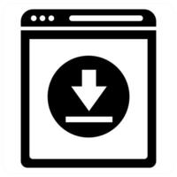 Download File icon in black color vector