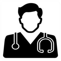 Doctor icon concept in black color vector